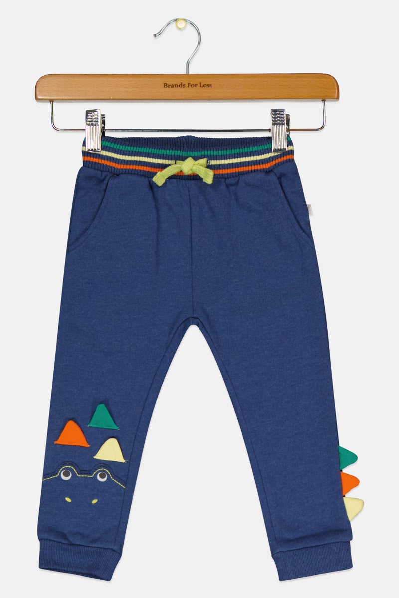 Hamleys Toddlers Boy Drawstring Heather Jogger Pants, Navy - Image 2