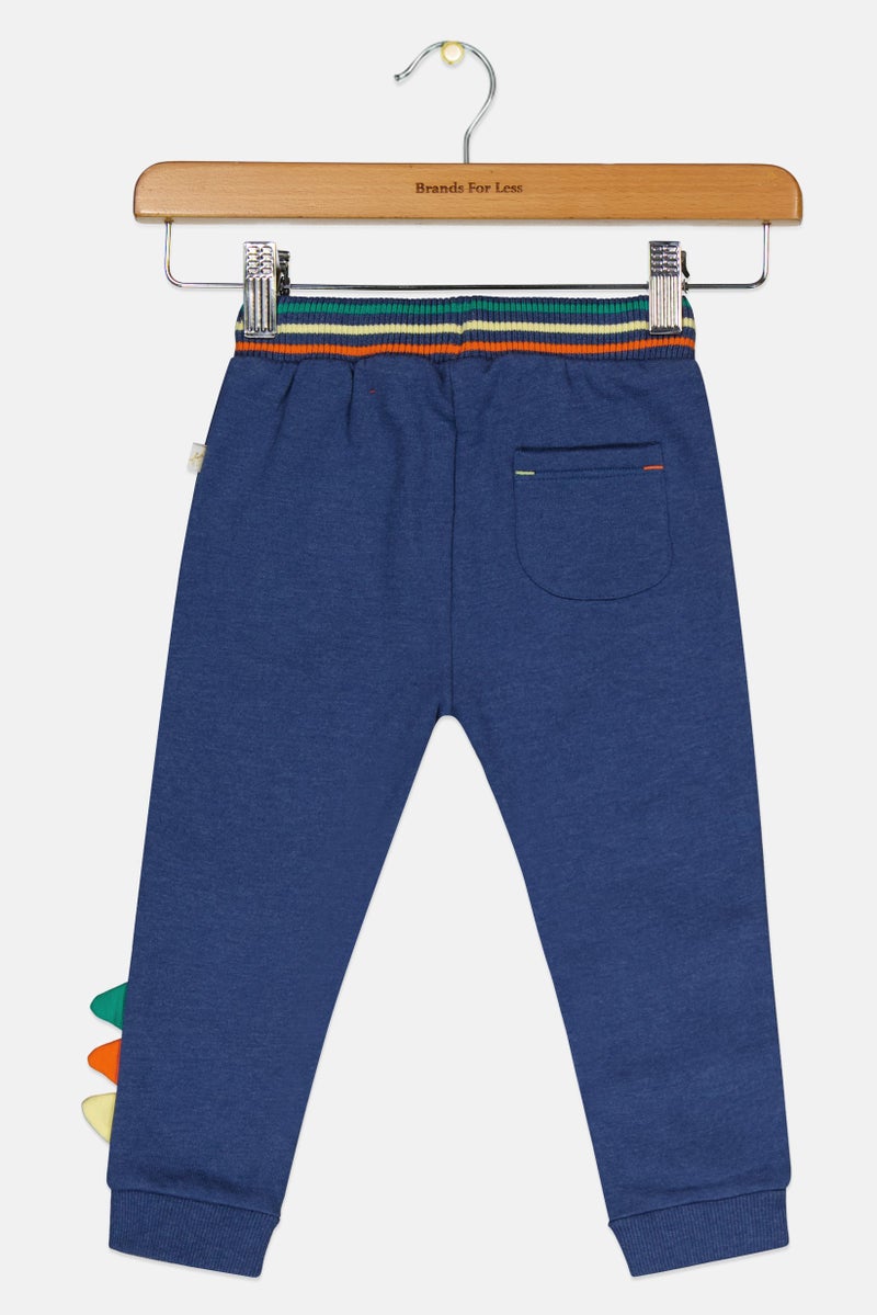 Hamleys Toddlers Boy Drawstring Heather Jogger Pants, Navy - Image 3