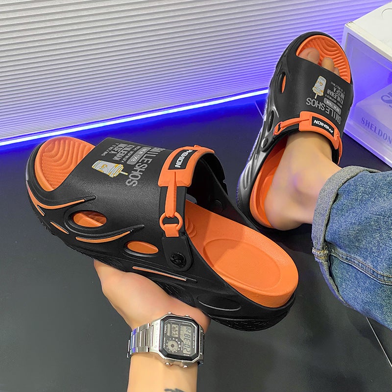Summer Two-Color Open Toe Breathable Slippers Men'S Outdoor Home Outdoor Two-Way Slippers Seaside Beach Sandals - Image 3
