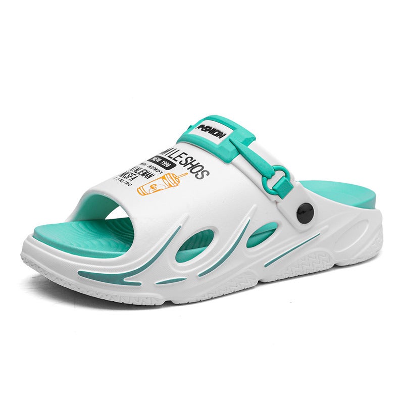 Summer Two-Color Open Toe Breathable Slippers Men'S Outdoor Home Outdoor Two-Way Slippers Seaside Beach Sandals - Image 1