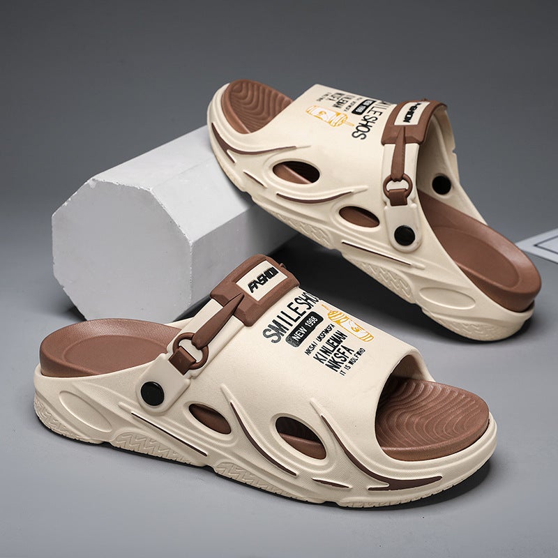 Summer Two-Color Open Toe Breathable Slippers Men'S Outdoor Home Outdoor Two-Way Slippers Seaside Beach Sandals - Image 5