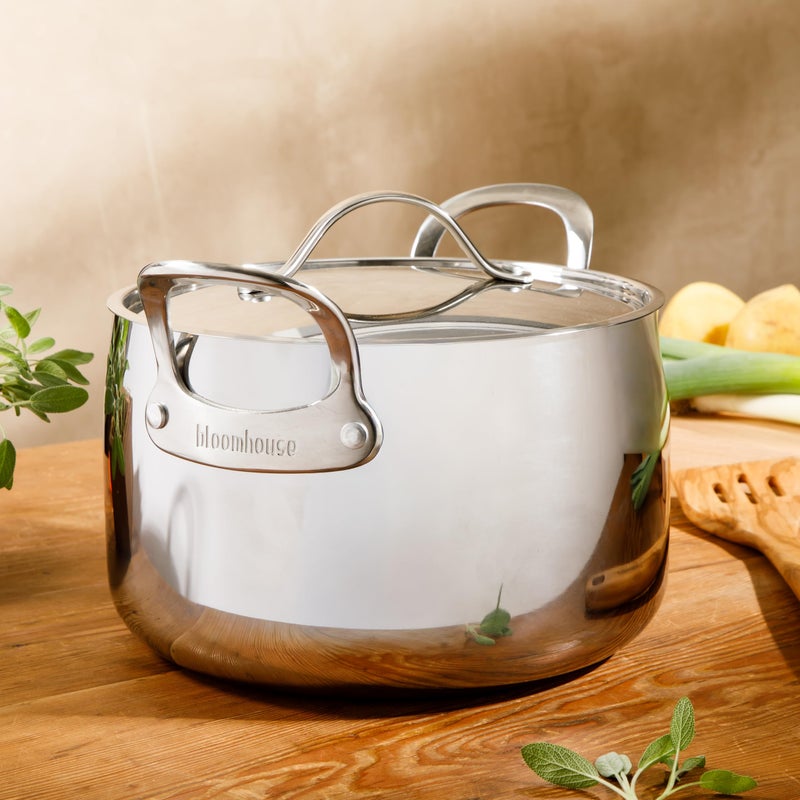 Bloomhouse - Two Time Oprah's Favorite Things Winner - 8 Quart Tri-Ply Stainless Steel Stock Pot with Lid â€“ Dutch Oven, Oven Safe, Dishwasher Safe - Image 3