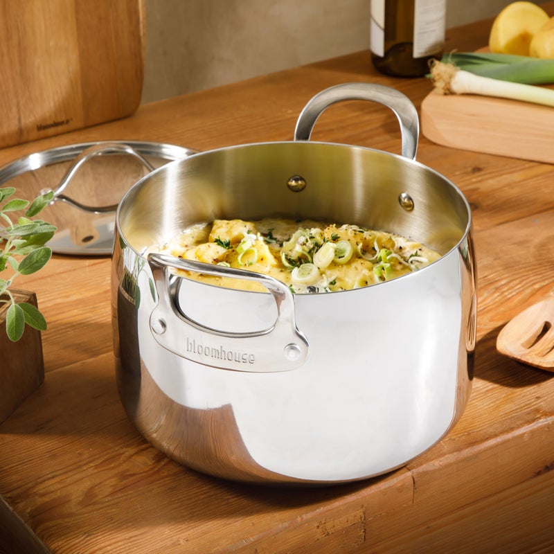 Bloomhouse - Two Time Oprah's Favorite Things Winner - 8 Quart Tri-Ply Stainless Steel Stock Pot with Lid â€“ Dutch Oven, Oven Safe, Dishwasher Safe - Image 2
