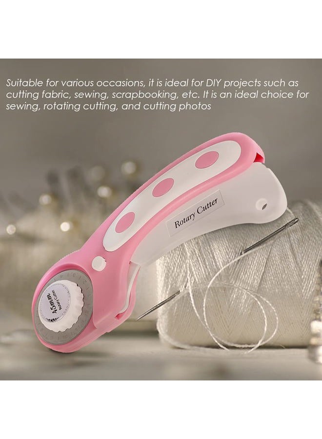 Abizarch Rotary Cutter Set - 45mm Rotary Fabric Cutter, A4 Cutting Mat, Self Healing Sewing Mats, Quilting Ruler and Fixing Clips, Craft Knife Set, Ideal for Crafting, Sewing, Patchworking - Image 3