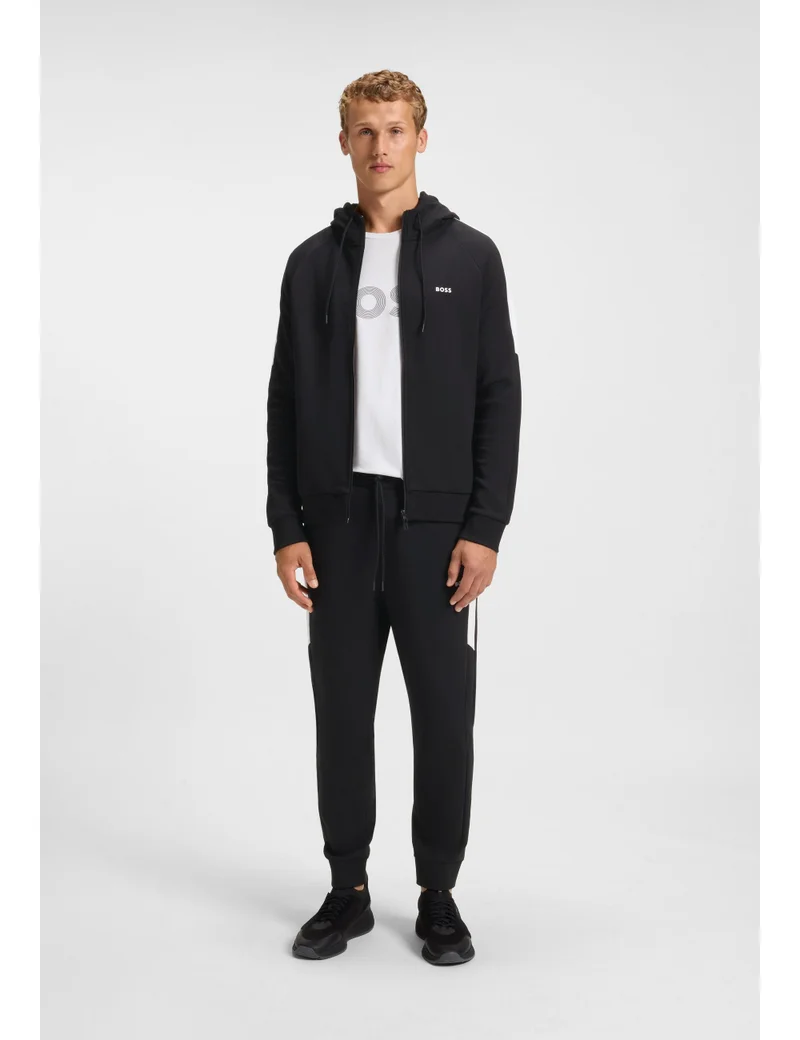 BOSS Stretch-cotton tracksuit with contrast inserts