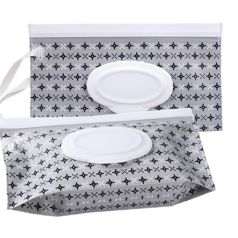 VOONGOR Baby Wipe Dispenser, 2 Pack Reusable Baby Wipe Container, Portable Refillable Baby Wipe Holder Wipes Pouch for Travel & Home Use - Image 1