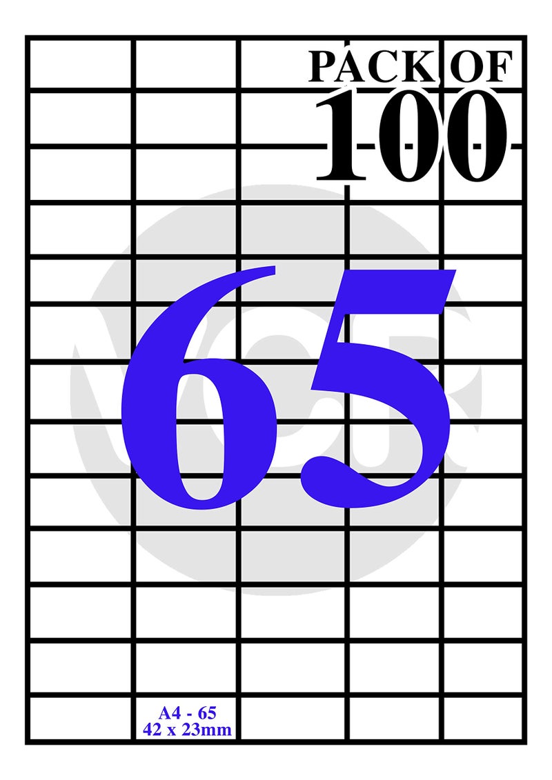 VCR A4 Size Paper White Self Adhesive Label/Sticker for Printer (Inject/Copier/Laser) - Matte 65 Sticker Per Sheet, 100 Sheets Pack - Image 5