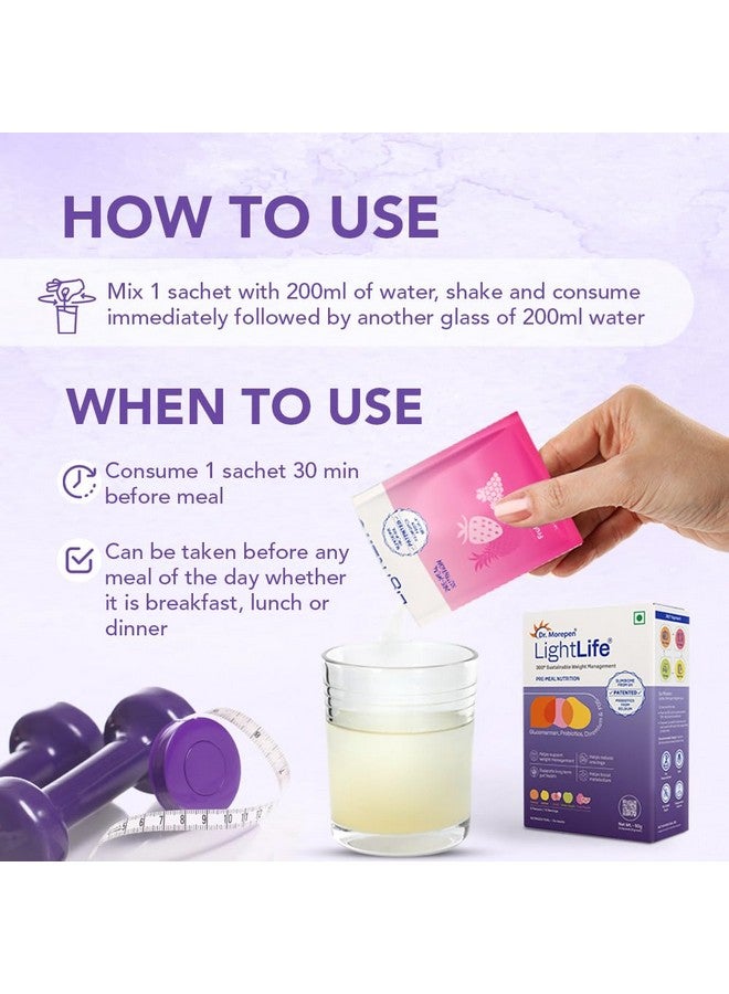 Dr. Morepen مزيج تغذية قبل الوجبة من د. موريبين لايت لايف | يتحكم في الشهية ويقلل الرغبات | للرجال والنساء 10 أكياس | 5 نكهات متنوعة - Image 4
