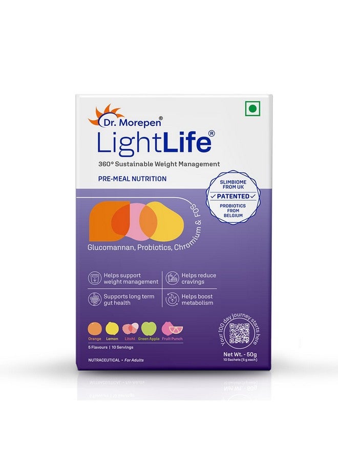 Dr. Morepen مزيج تغذية قبل الوجبة من د. موريبين لايت لايف | يتحكم في الشهية ويقلل الرغبات | للرجال والنساء 10 أكياس | 5 نكهات متنوعة - Image 1