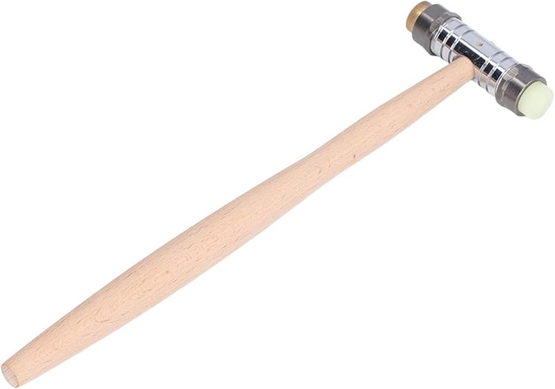 مطرقة صنع مجوهرات ذات رأسين من الفولاذ المقاوم للصدأ بمقبض خشبي، أداة احترافية لإصلاح الساعات - Image 4