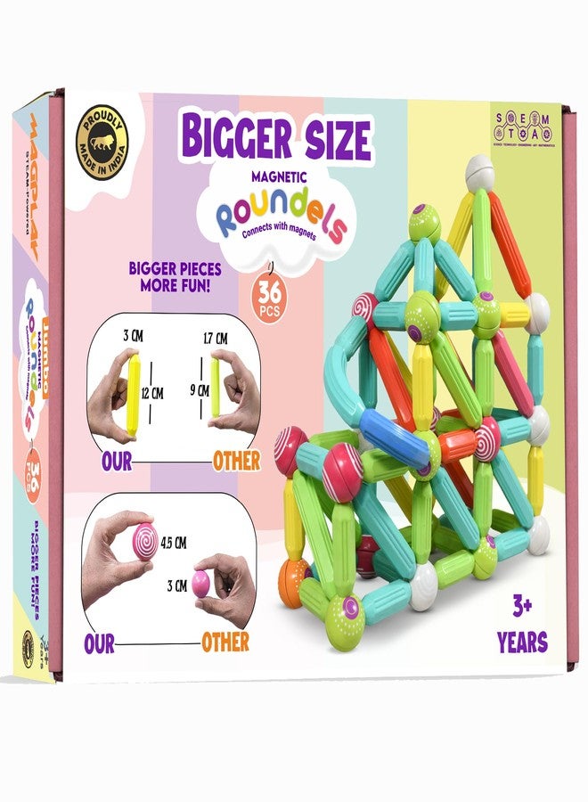 KIPA GAMING Jumbo Pack: 36-Piece Big Size Magnetic Building Set - Exclusive Big Size, More Fun, More Learning and Creative Construction - Ideal for Ages 3+ (Jumbo Roundel - 36Pcs) - Image 1