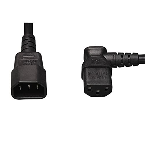 Tripp Lite Standard Computer Power Extension Cord 10A, 18AWG (IEC-320-C14 to Right AngleIEC-320-C13) 2-ft.(P004-002-13RA) , Black - Image 4