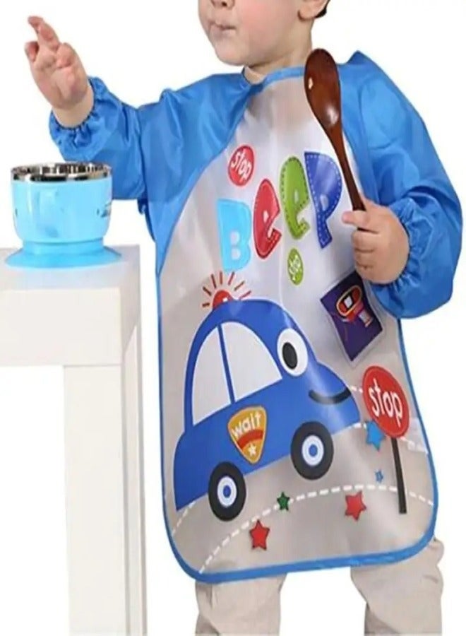 Baby Bib and Baby Bibs - Baby Bib Suitable for All Ages Long Sleeve Bib - Waterproof Baby Feeding Bib - Waterproof Bib - Long Sleeve Bib for Eating and Drawing - For Baby - Soft Eating Clothes for Toddlers - Shirt Style Bib to Keep Clothes Waterproof Tarpaulin Material - Cute Cartoon Animal Bib - Long Sleeve Baby Bib - Feeding Bib - Bibs and Burp Cloths - Cartoon Animal Waterproof Baby Bib(Multicolor  multi-design) - Image 2