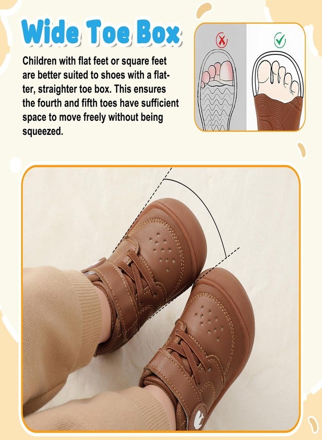 FEETCITY Baby First Shoes Girls Boys Infant Walking Shoes Wide Toddler Barefoot Sneaker Newborn Shoe Brown - Image 5