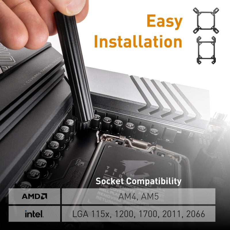 EKWB 360mm EK-Nucleus CR360 Lux D-RGB Intel/AMD CPU Liquid Cooler - Image 2