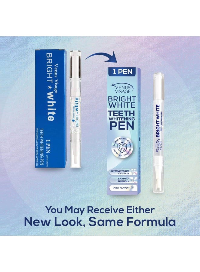 Venus Visage قلم تبييض الأسنان الحائز على جائزة فينوس فيساج، 20+ استخدام - مجموعة تبييض الأسنان مصممة احترافياً - أفضل قلم جل لتبييض الأسنان - حساسية منخفضة (نعناع) (0.07 أونصة سائلة (عبوة من 2)) - Image 4