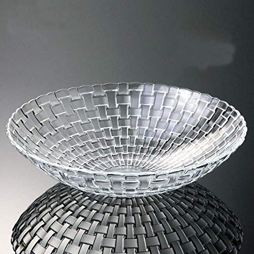 Pure Source India Glass Floral Fruit Bowl for Dining Table Decoration, Home Decor & Gifting Purpose- 1 Piece, Transparent, 10 Inch - Image 3