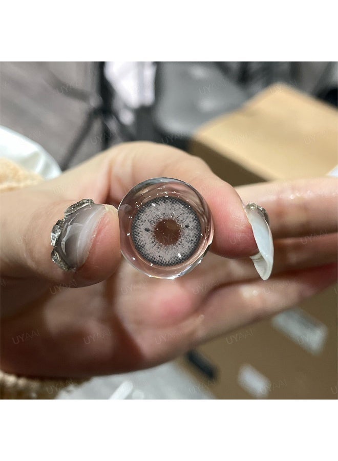 UYAAI Colored Contact Lenses Grayish Black 14.20mm Yearly Disposable for Daily Wear - Image 5