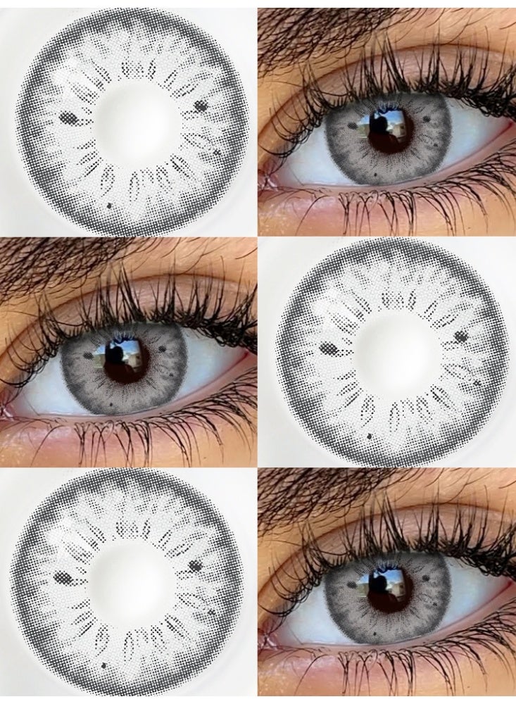 UYAAI Colored Contact Lenses Grayish Black 14.20mm Yearly Disposable for Daily Wear - Image 2