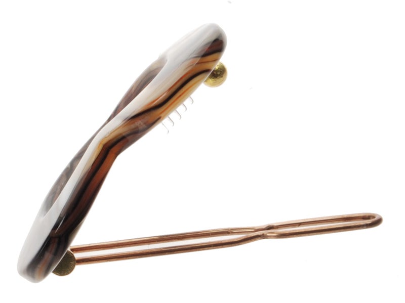 France Luxe Mini Heart Tige Boule Barrette, Onyx - Image 3