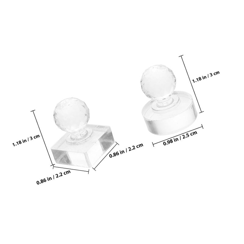 2pcs Eyeshadow DIY Tool Blusher Pressing Stamp Highlighter Repairing Acrylic Pressed Powder Stamper with 9-grid round 27mm Crystal Makeup Depotting Tool for Palette Refill - Image 2