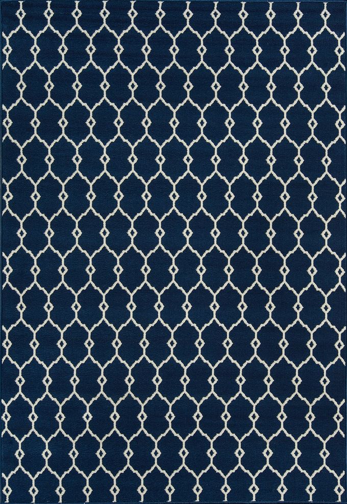 Momeni Rugs Baja Collection Contemporary Indoor Outdoor Area Rug Easy to Clean UV protected Fade Resistant 311 x 57 Navy Blue
