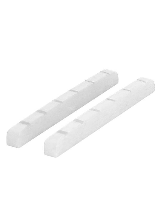 Thoraya - 2Pcs Electric Guitar Nut Bone 6 String Pre Slotted Guitar Nut Replacement for Strat White - Image 1