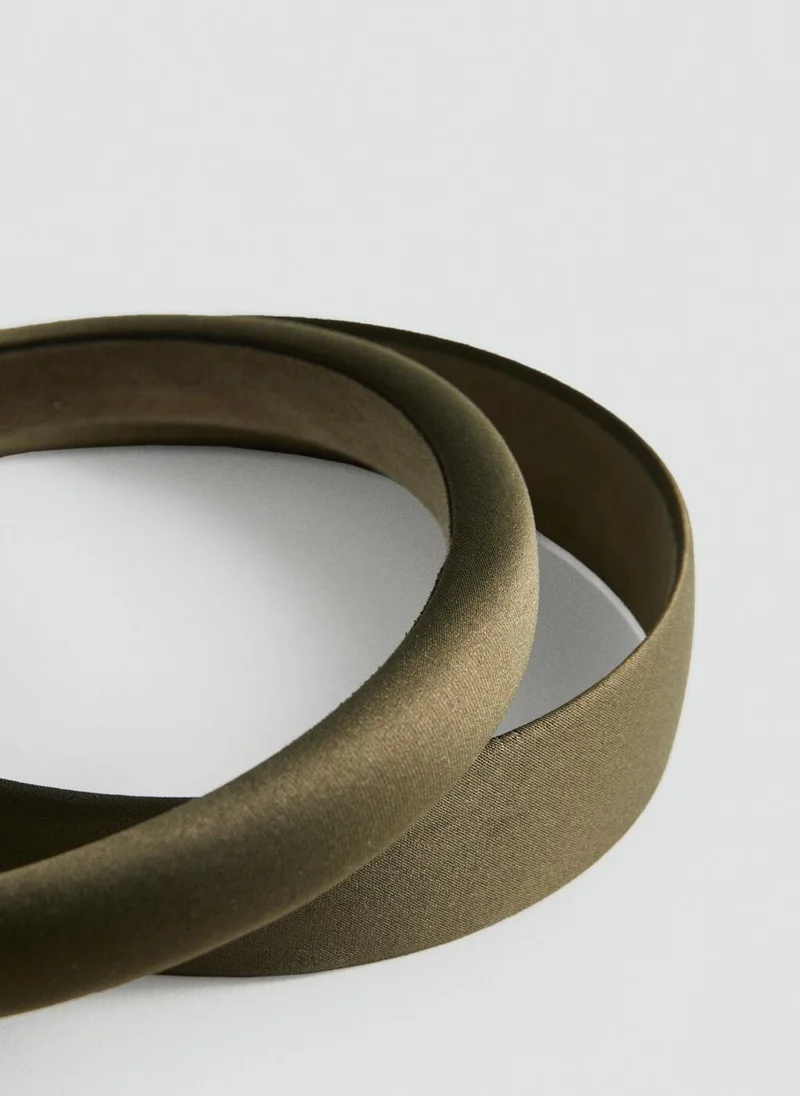MANGO Set of 2 satin headbands