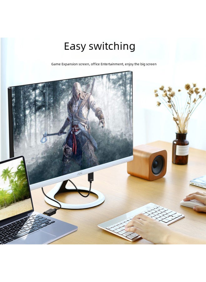 بطاقة رسومات سطح المكتب من DisplayPort إلى HDMI، كابل شاشة 4K، كابل فيديو من DisplayPort إلى HDMI - Image 3