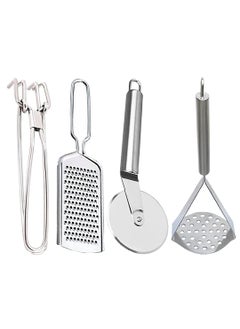 Dream Basket DreamBasket Stainless Steel Cheese Grater Pakkad Pizza Cutter Potato Masher for Kitchen Tool Set  - Image 1