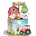 ELEFOCUS Farm Cake Toppers for Farm Birthday Cake Decorations Farm Animlas Cake Toppers for Farm Birthday Party Decorations Farm Cupcake Toppers Party Supplies Blue - Image 3