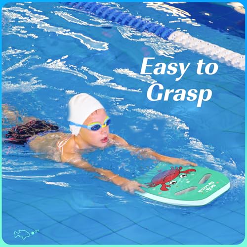 HeySplash Swim Kickboard for Kids Swimming Kickboard Cute Pattern Swim Training Aid for Children Pool Exercise Equipments for Beginning Swimmers Safety Swim Board Auxiliary Green Crab - Image 3
