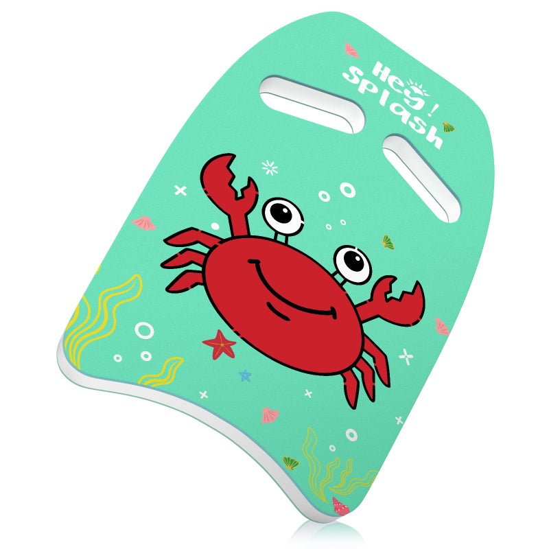 HeySplash Swim Kickboard for Kids Swimming Kickboard Cute Pattern Swim Training Aid for Children Pool Exercise Equipments for Beginning Swimmers Safety Swim Board Auxiliary Green Crab - Image 2
