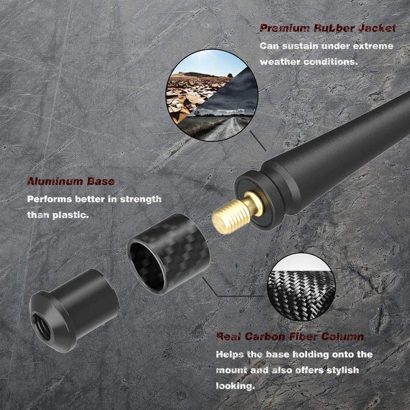 RYDONAIR Short Antenna Compatible with Toyota Tundra 2014+ & Toyota Tacoma 1995+, Internal Copper Coil for Enhanced Reception, 13 inches Flexible Rubber Antenna Replacement - Image 3
