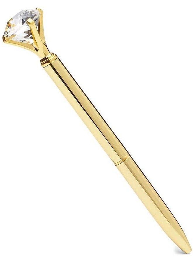 ONWON 6 Pieces Big Crystal Diamond Pens Gold Metal Ballpoint Pens & 3 Pieces Ballpoint Pen Refills In Black Ink - Image 2