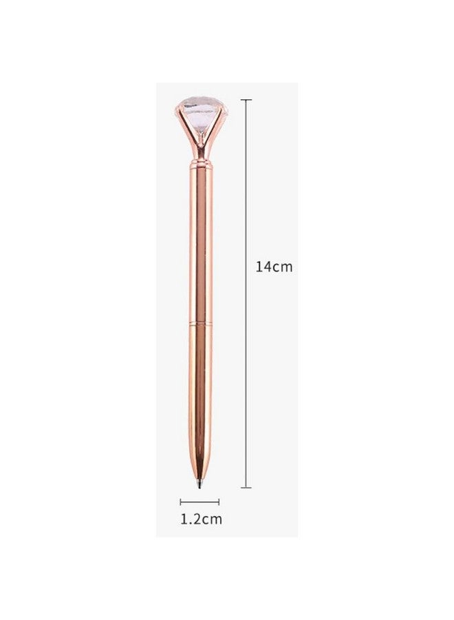 ONWON 6 Pieces Big Crystal Diamond Pens Gold Metal Ballpoint Pens & 3 Pieces Ballpoint Pen Refills In Black Ink - Image 3