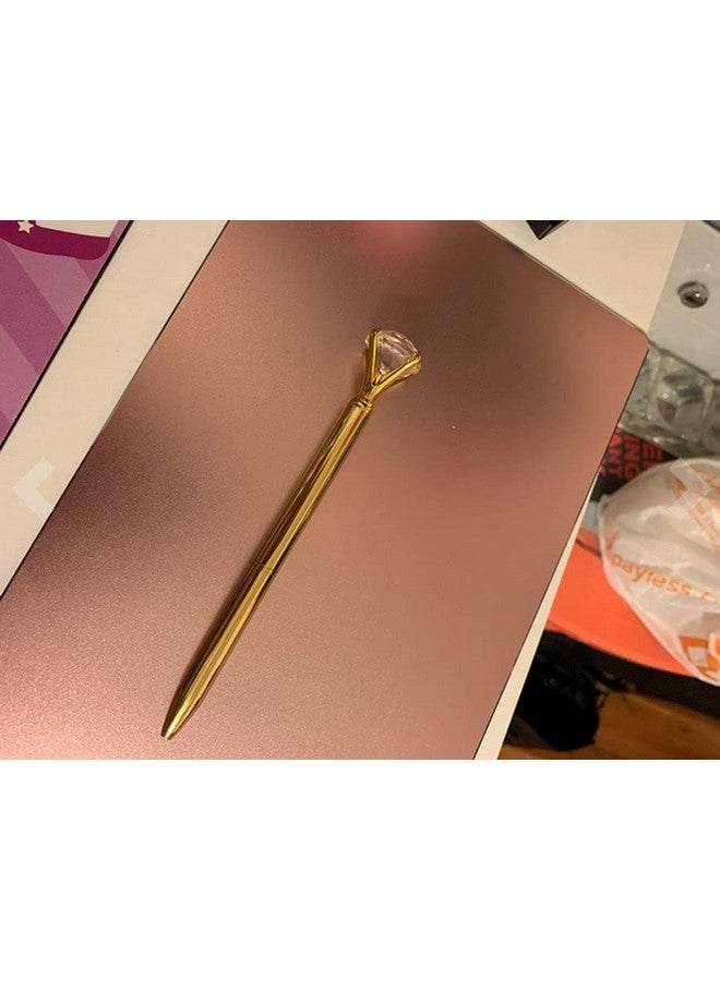 ONWON 6 Pieces Big Crystal Diamond Pens Gold Metal Ballpoint Pens & 3 Pieces Ballpoint Pen Refills In Black Ink - Image 5