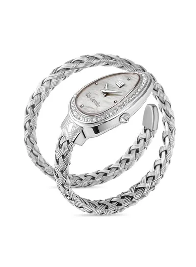 Guy Laroche Adele White Mother-of-pearl Dial Silver Metal Bracelet Analog Watch for Women 23.5mm