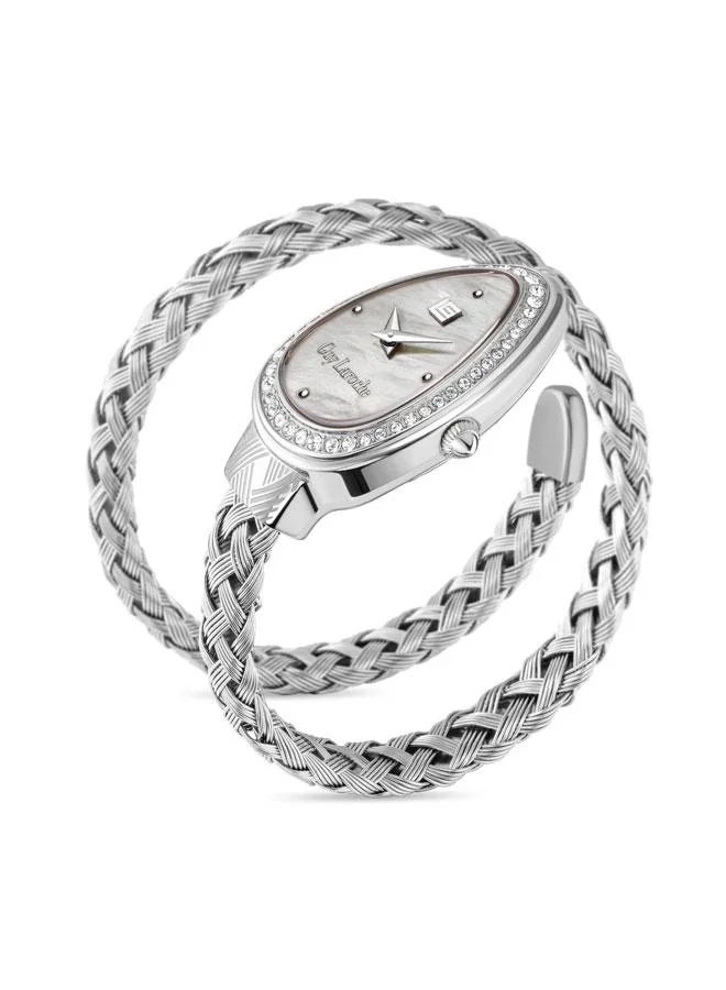 Adele White Mother-of-pearl Dial Silver Metal Bracelet Analog Watch for Women 23.5mm