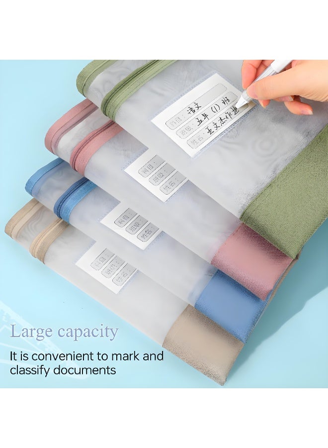4 حافظة ملفات A4، ملف جيوب بسحاب لتنظيم مستلزمات المدرسة والمكتب وألعاب الطاولة وتخزين الألغاز - ملفات لحفظ الاوراق والمستندات - Image 4