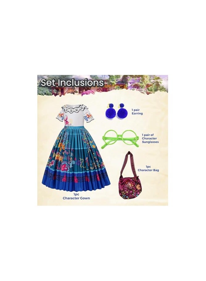 Home Smart Home Smart Queen Costume Dress with Glasses and Ear Clip for Girls Ideal Gift for Birthday or Any Special  - Image 3