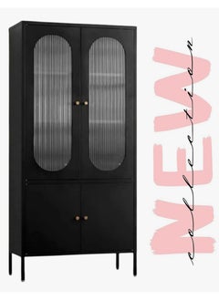 Living Glass Door Storage Cabinet With Steel Frame 80*180 CM  - Image 1