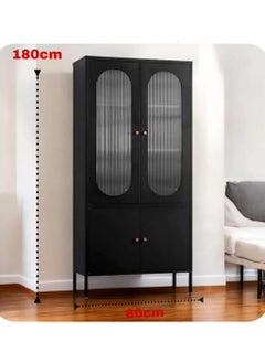 Living Glass Door Storage Cabinet With Steel Frame 80*180 CM  - Image 3