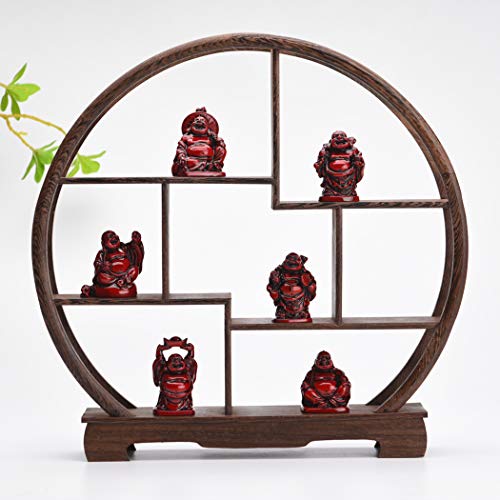 BRABUD Feng Shui 2in Red Resin Laughing Buddha Statue Figurines Set of 6 BS001 - Image 4