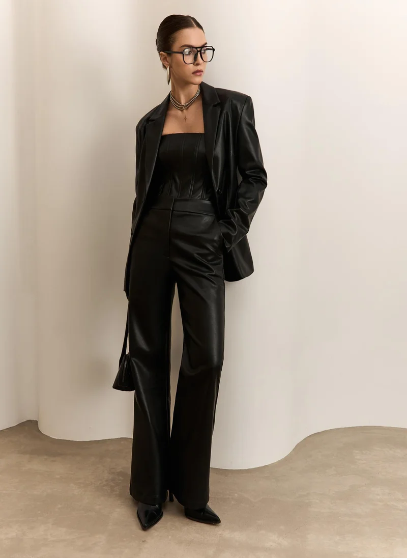 Lichi  Straight-leg vegan-leather pants for Women | Best Price UAE