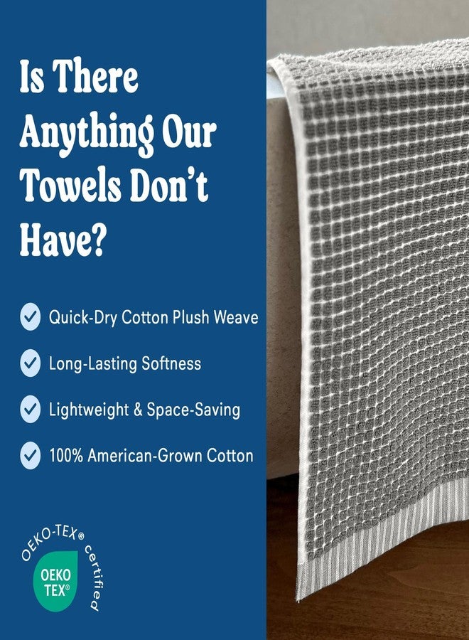 ONSEN Cotton Plush Hand Towels - Set of 2 - Soft, Absorbent, Quick-Drying 100% Cotton Towels - Perfect for Guest & Everyday Use - Oeko-TEX Certified - Grey Fog - Image 3