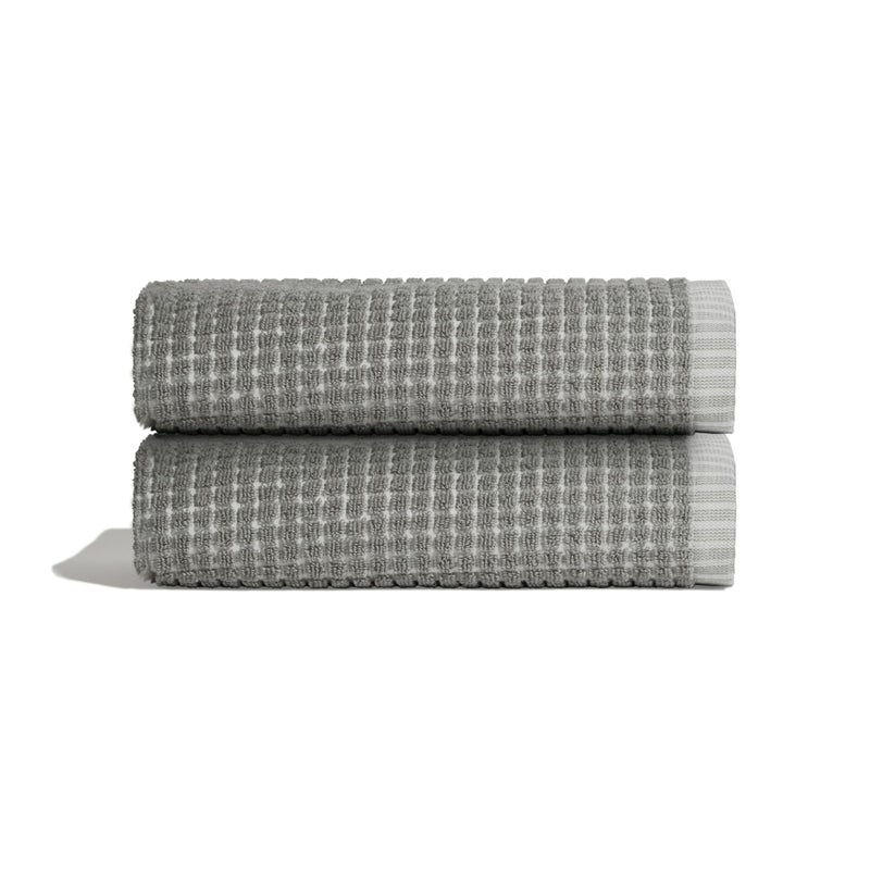 ONSEN Cotton Plush Hand Towels - Set of 2 - Soft, Absorbent, Quick-Drying 100% Cotton Towels - Perfect for Guest & Everyday Use - Oeko-TEX Certified - Grey Fog - Image 1