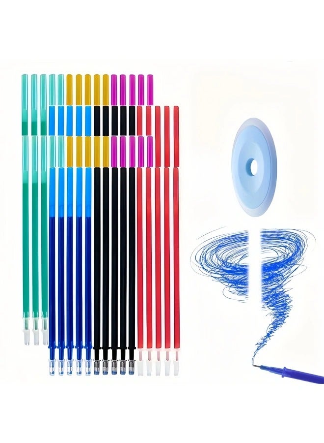 36 قطعة/مجموعة من أقلام هلامية محايدة قابلة للمسح، 6 ألوان، بالإضافة إلى 30 لونًا مختلفًا من عبوات إعادة التعبئة البديلة، أقلام حبر أزرق/أسود/أحمر/أخضر/برتقالي، مقابض قابلة للغسل، لوازم مكتبية مدرسية، هدايا قرطاسية - Image 3
