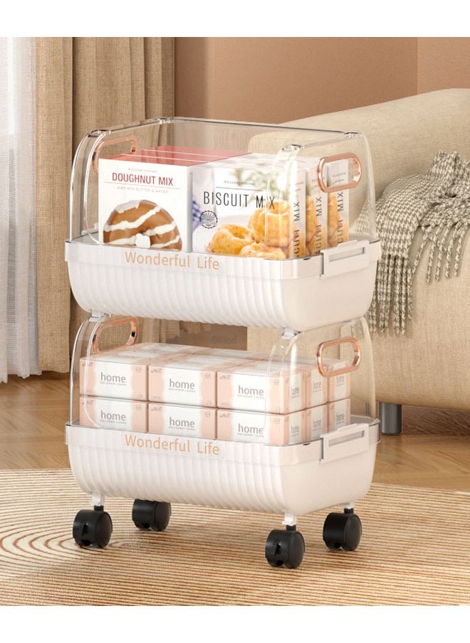 NKX 2-Layer Floor-Standing Kitchen Storage Rack with Removable Vegetable Basket  - Image 1