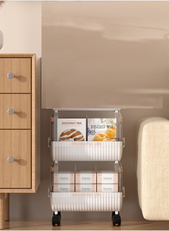 NKX 2-Layer Floor-Standing Kitchen Storage Rack with Removable Vegetable Basket  - Image 3